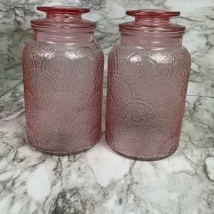 ISO - pink Opalhouse glass canister. Not for sale